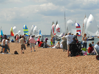 Spectators on the beach (photograph by Polly Durrant) 