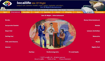 Screen-shot of Locallife Entertainment section
