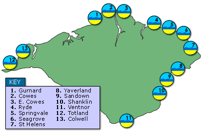 Isle of Wight Beach Map