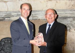 HRH The Earl of Wessex presenting a Queen's Award for Voluntary Service to John Hague of Isle of Wight Ramblers during his visit in June 2011